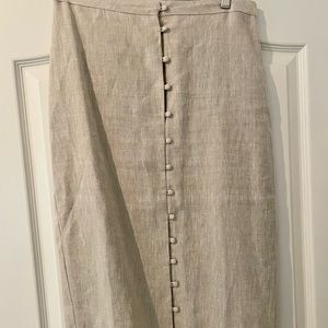 Reformation Fredo Linen Midi Skirt Size 8 NWOT